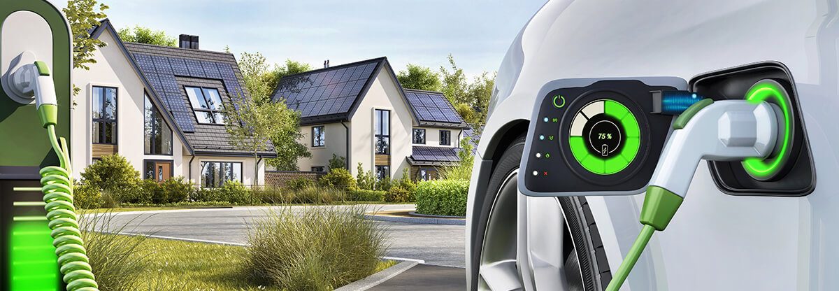 car being charged at home